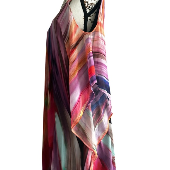 Robbie Bee Signature Cold Shoulder Abstract Print Maxi Dress NWT Size 12 Vibrant - Picture 3 of 15